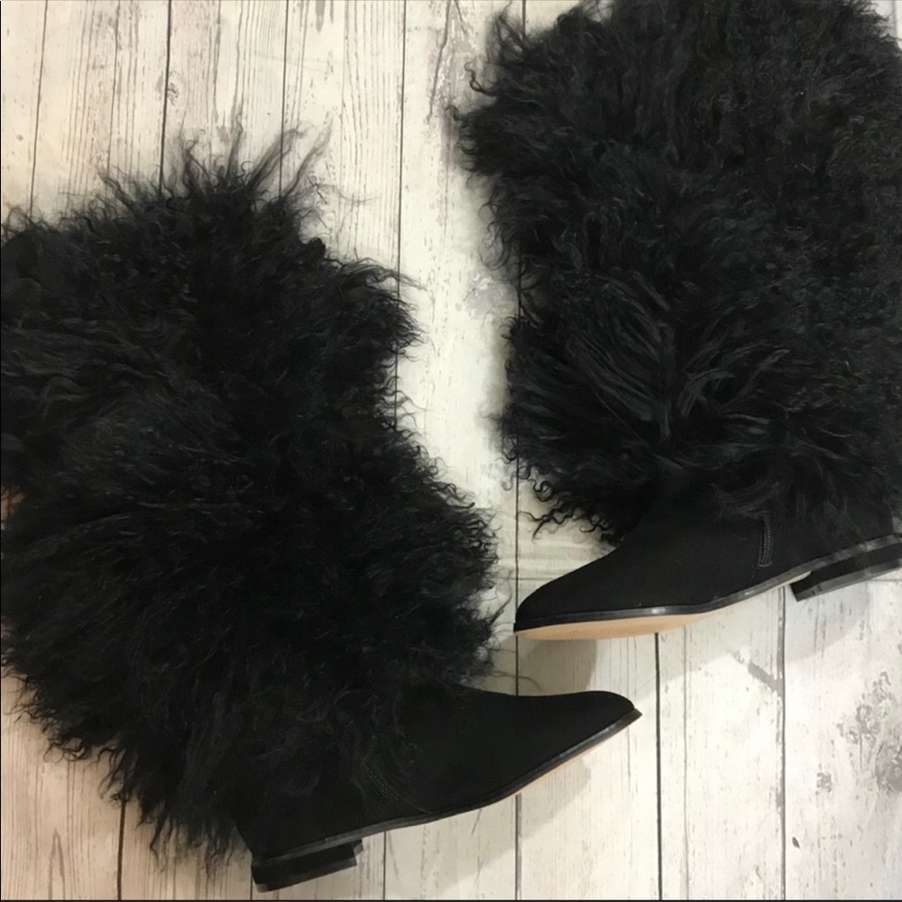 Rara Avis Iris Apfel Real Mongolian fur boots 8.5